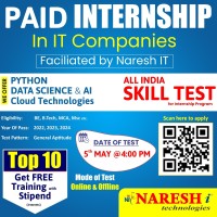 Paid Internship Offers in IT Companies through Naresh IT Skill Test